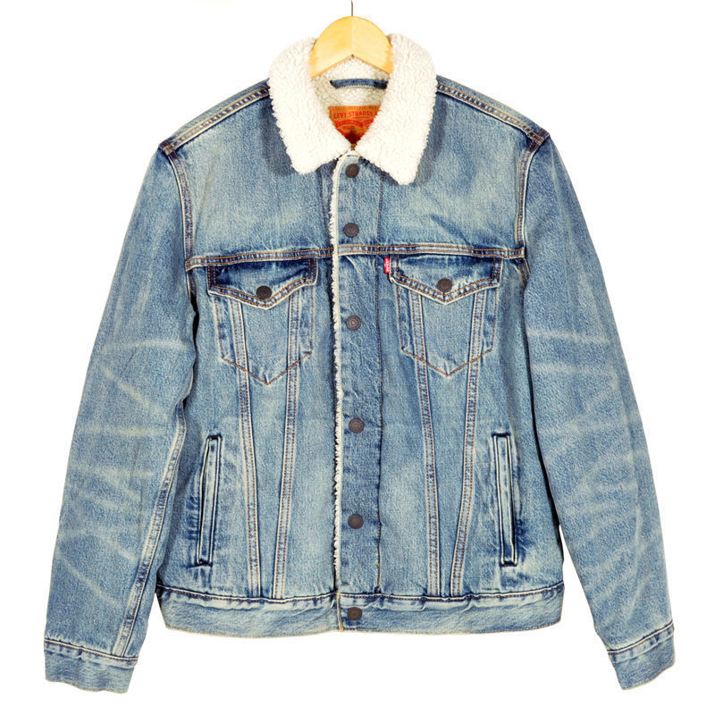 levi's sherpa trucker jacket light blue